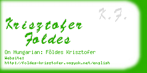 krisztofer foldes business card